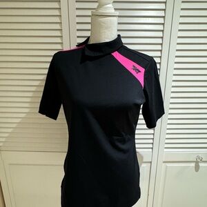 PXG Black Pink Golf Polo Top Size Small